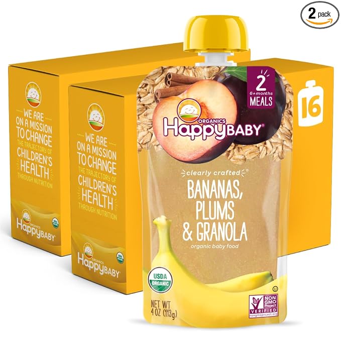 Happy Baby Organics Stage 2 Baby Food Pouches, Gluten Free, Vegan & Healthy by HappyBaby