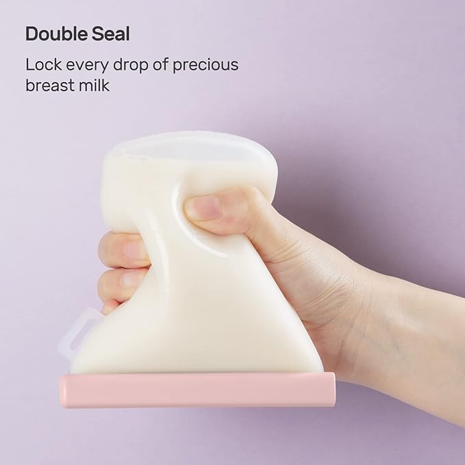 Nuliie 7 Pcs Silicone Breastmilk Storage Bags Reusable, 8oz/240ml Double - Image 2