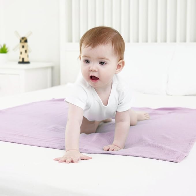 Muslin Swaddle Blankets for Newborns, 2 Pack Large 40 x 40 Inches, 100% Cotton - Image 6