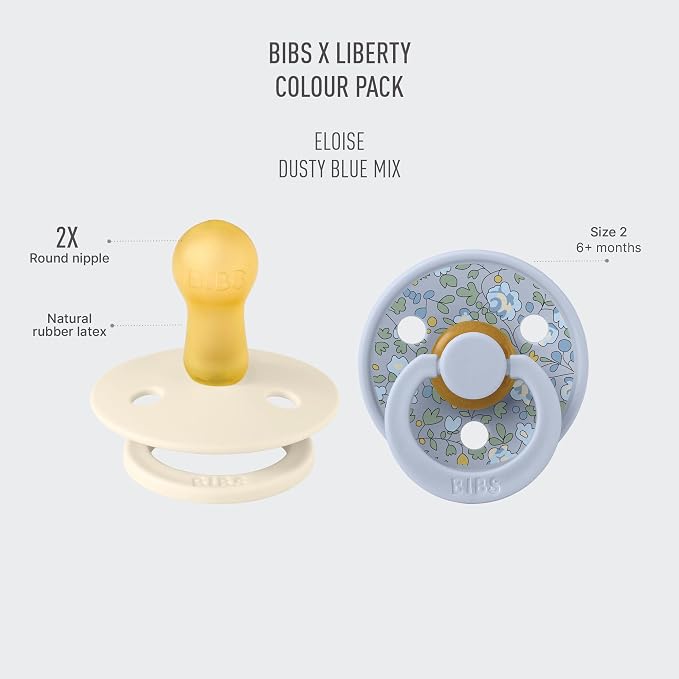 BIBS Colour Liberty Soother 2-Pack, BPA Free Dummy Pacifier, Round Nipple. - Image 2