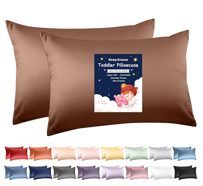 Deep Dream Toddler Pillowcases for 13x18 Pillow 2 Pack, 100% Cotton Travel by DeepDream