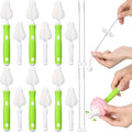 22 Pcs Sponge Bottle Nipple Brushes Set Including 12 Pcs Bottle Sponge Brush by Willinglong