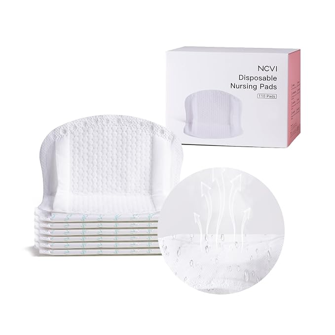 NCVI Disposable Ultra-Thin Nursing Pads 110 Count, Highly Absorbent Breast Pads by NCVI