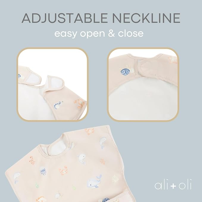 Ali+Oli Smock Bibs for Babies, BPA-Free Oeko-Tex Certified, Waterproof Baby - Image 2
