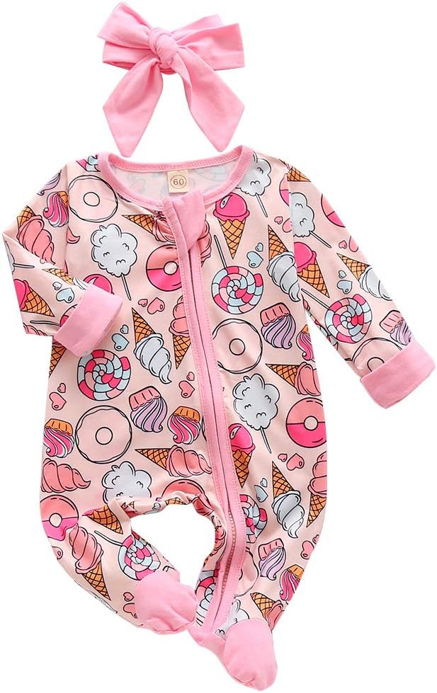 CIYCUIT Baby Girls Cactus Footies Newborn Zip Up Onesie Romper by CIYCUIT