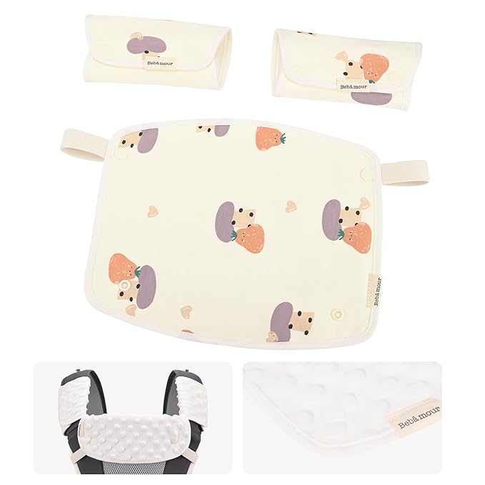 Bebamour Drool and Teething Reversible Cotton Pad White Drool Bib by bebear