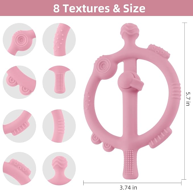 Chuya Baby Teething Toys with Easy-Hold Ring Sticks Baby Teether Toy - Image 3