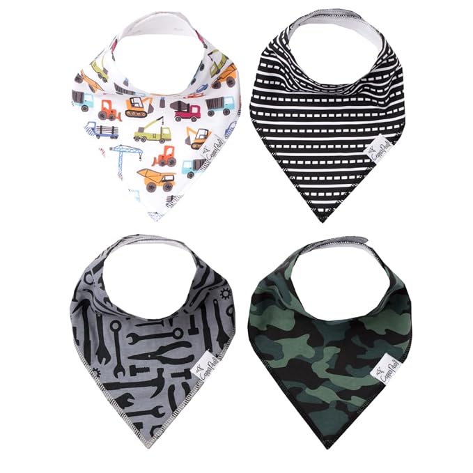 Copper Pearl 4 Pack Soft Cotton Baby Bibs by CopperPearl