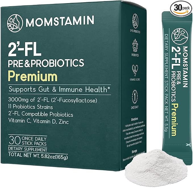 MOMSTAMIN Premium 3, 000mg Human Milk Oligosaccharide Prebiotic Probiotic by MOMSTAMIN