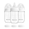 Natural Glass Baby Bottles Gentle & Extra Slow Flow, Newborn Breastfeeding by Numvim