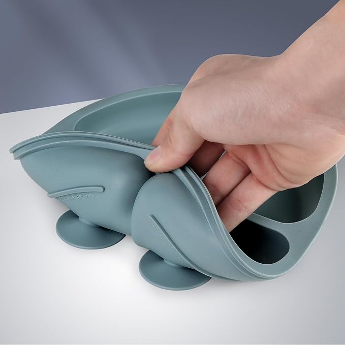 Baby Feeding Set, 2 Pack Silicone Divided Suction Plates - Image 4