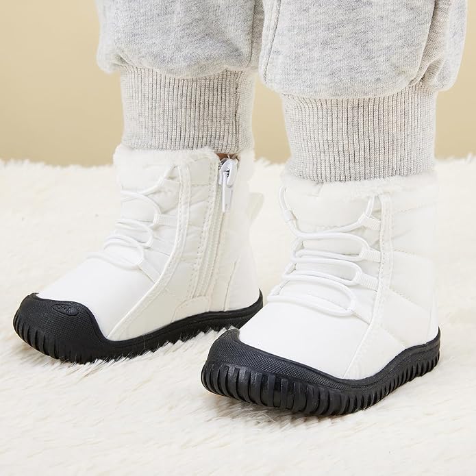 BMCiTYBM Toddler Baby Snow Boots Winter Shoes Boys Girls Cold Weather Baby Faux - Image 2