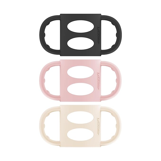 Dr. Brown's Narrow Baby Bottle Handles, 100% Silicone, Easy Grip Removable by DrBrowns