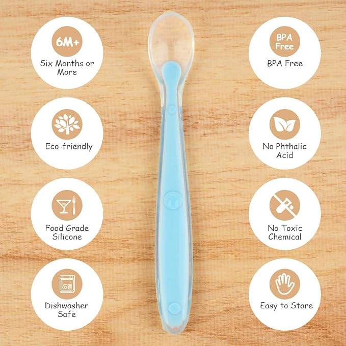 Vicloon Baby Silicone Spoons, Infants Utensils Feeding Supplies, Soft Tip BPA - Image 5