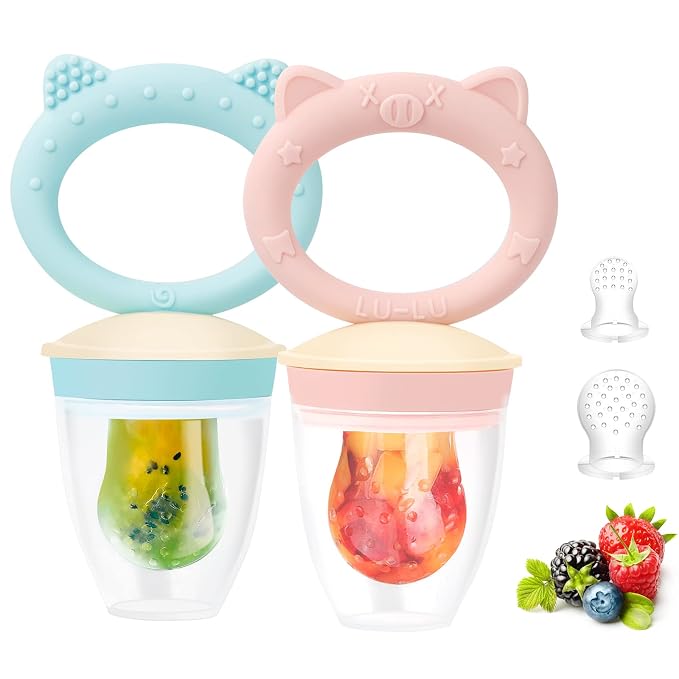 Baby Solids/Frozen Fruit Feeder Pacifier, Infant Teether Toy 4M+, BPA-Free by HAOBAOBEI