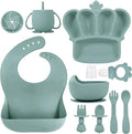 Silicone Baby Feeding Set 10 Pcs Baby Led Weaning Supplies Suction Bowl Divided by BXLL