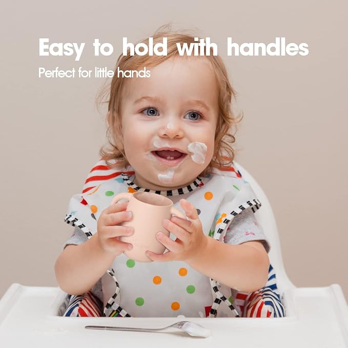 Cuddle Campus Pack of 2 Silicone Baby Training Cup, Shatterproof Toddler Sippy - Image 5