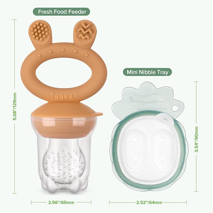 Haakaa Baby Fruit Food Feeder & Mini Freezer Nibble Tray Combo, Breastmilk - Image 7