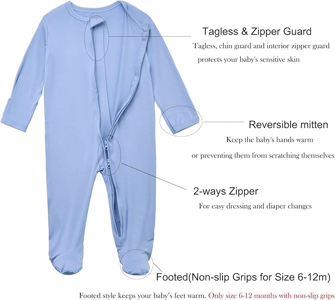 Aablexema Baby Footie Pajamas Zipper - Image 3