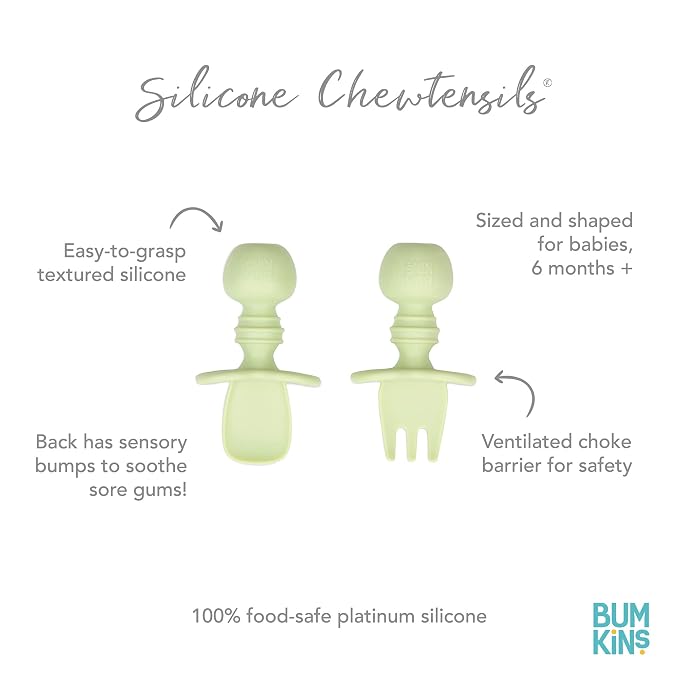Bumkins Baby Utensils Set, Chewtensils Silicone Spoons - Image 5