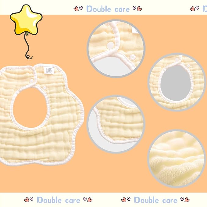 Muslin Baby Bibs for Drooling and Teething Newborn Drool Bibs for Baby Girl Boy - Image 3