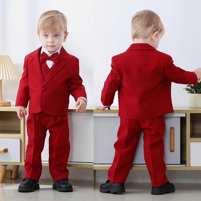 Dressy Daisy Baby Toddler Boy 5 Pcs Set Formal Tuxedo Suits No Tail Wedding - Image 6