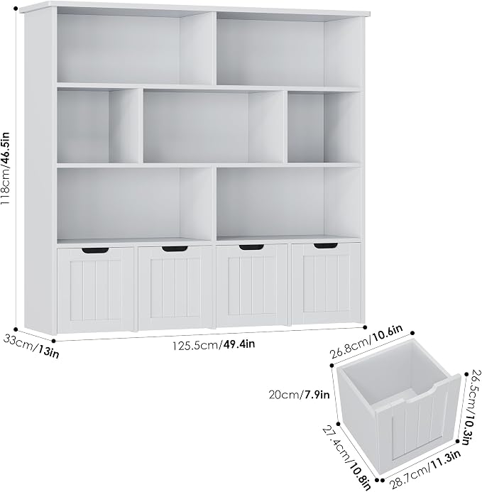 FINETONES Toy Storage Organizer, Kids Bookshelf - Image 2