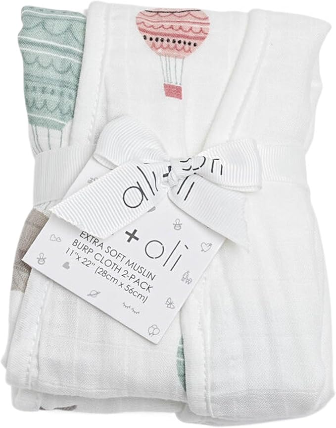 Ali+Oli 2-pk Muslin Burp Cloths - Image 6