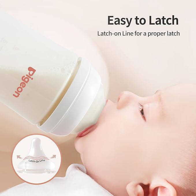 Pigeon Newborn Baby Bottle Feeding Gift Set, Nurture & Nest, Anti-Colic Wide - Image 3