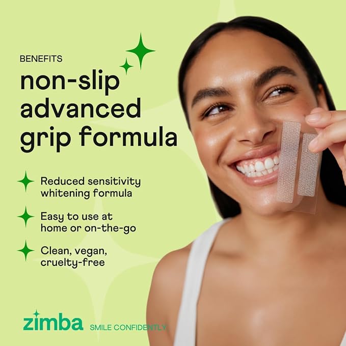 Zimba Spearmint Flavored Teeth Whitening Strips | Vegan, Enamel Safe Hydrogen - Image 4