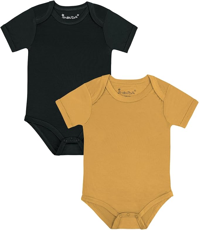 Jimonda Baby Bodysuits Rayon from Bamboo Short Sleeve Baby Boys Girls Rompers by JimondaBaby
