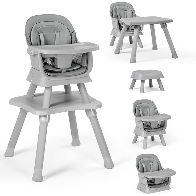 Baby High Chair, 8 in 1 Convertible Highchairs by TODEFULL