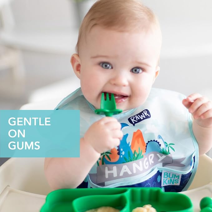 Bumkins Baby Utensils Set, Chewtensils Silicone Spoons - Image 4