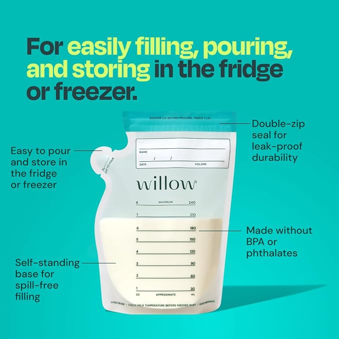 Willow - Go Double Hands Free Breast Pump w/Milk Bags and Glass Milk Pitcher - Image 4
