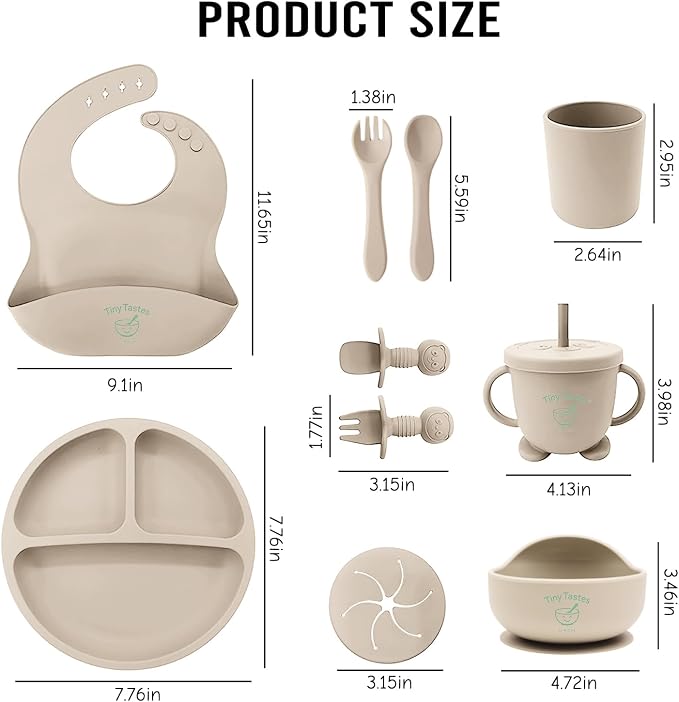 10-Piece Silicone Baby Feeding Set – BPA-Free, Spill-Proof Suction Plate - Image 2