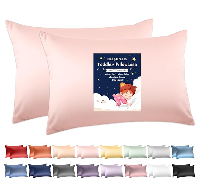 Deep Dream Toddler Pillowcases for 13x18 Pillow 2 Pack, 100% Cotton Travel by DeepDream
