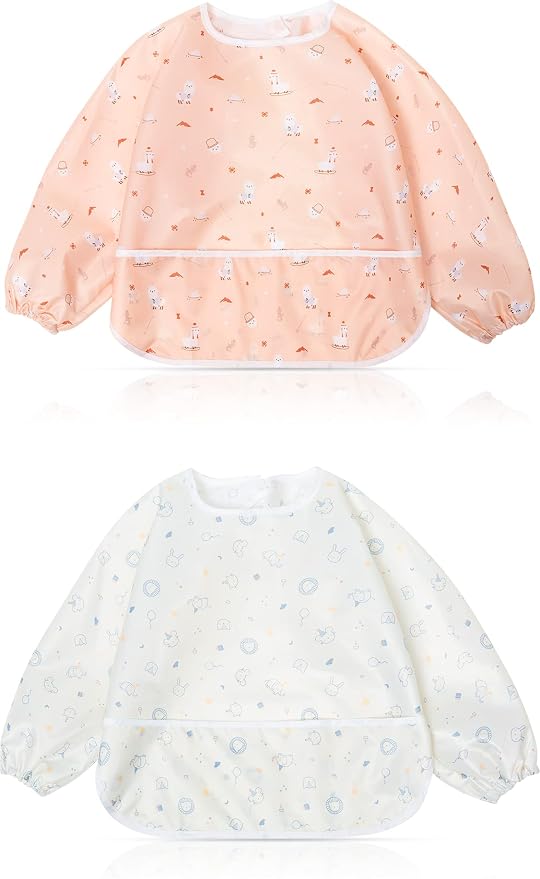 Little Dimsum Baby Bib with Pocket Waterproof Toddler Bibs Infant Feeding Bibs by LittleDimsum