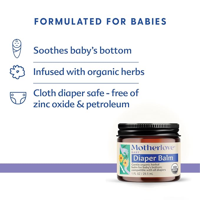 Motherlove Diaper Balm Organic Herbal Diaper Rash Cream—Cloth diaper Safe - Image 2