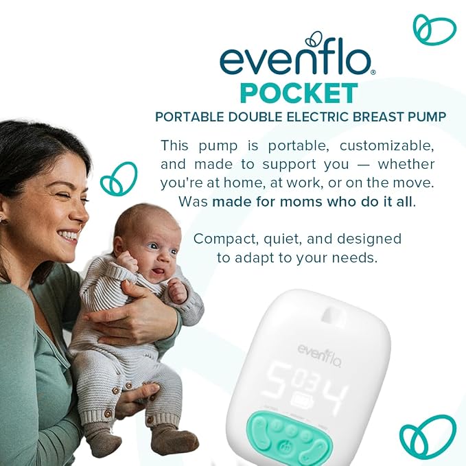Evenflo Pocket Portable Double Electric Breast Pump, 20 Pumping Sessions per - Image 2