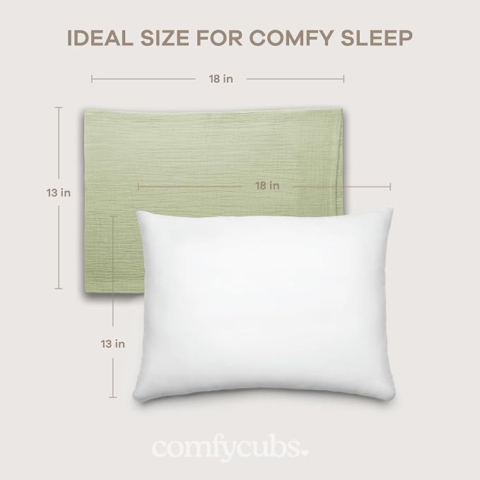 Comfy Cubs Toddler Pillow with Muslin Pillowcase, 13 x 18 in - Image 6