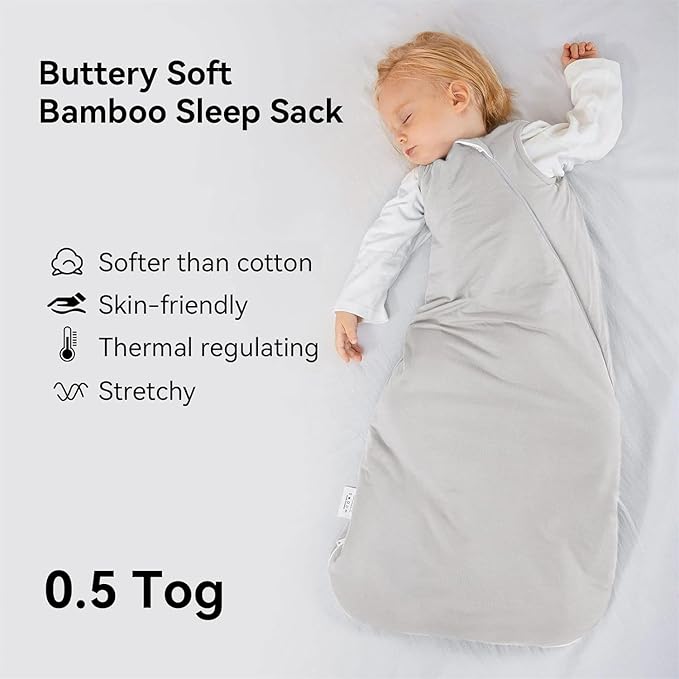 BubblePanda Rayon Made from Bamboo Sleep Sack 2t-3t 0.5 Tog Soft Lightweight - Image 2