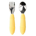 Bumkins Toddler Utensils, Kids Size Fork and Spoon Set, Silicone and by Bumkins