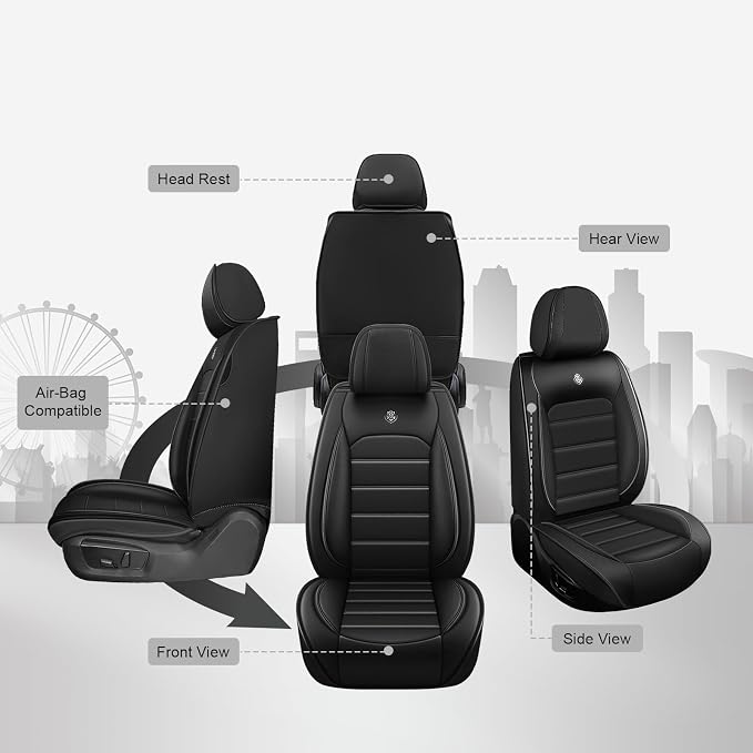 JOJ Car Seat Cover Fit for Toyota Highlander 2001-2025, 7 Seat Car Seat Cover - Image 4