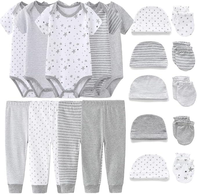 Chamie Newborn Baby Cute Design Bodysuit Short Sleeve One-Piece Baby Clothes by Chamie