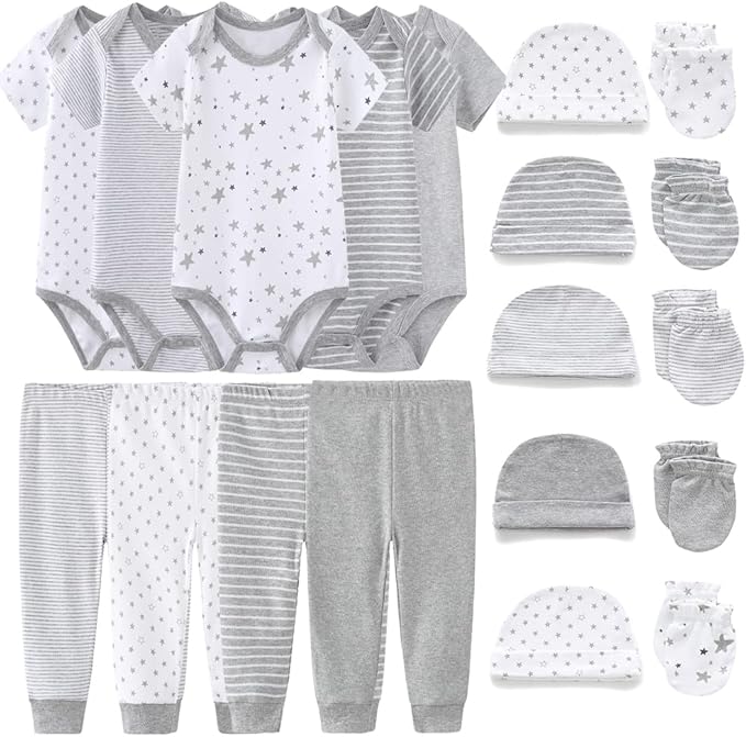 Chamie Newborn Baby Cute Design Bodysuit Short Sleeve One-Piece Baby Clothes by Chamie