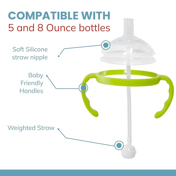 Straw Transition Cup Kit for Comotomo Baby Bottles | Conversion Kit Fits 5 - Image 2