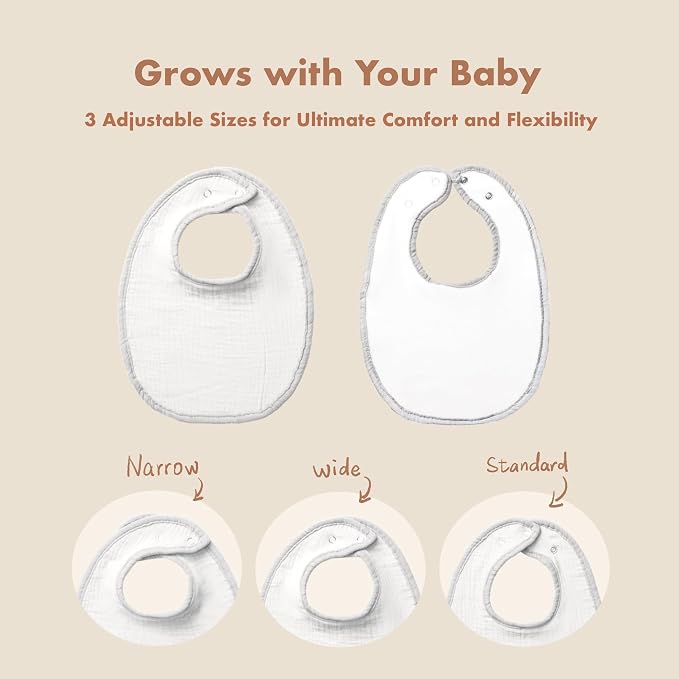 8-Pack Cotton Baby Drool Bibs - Image 2