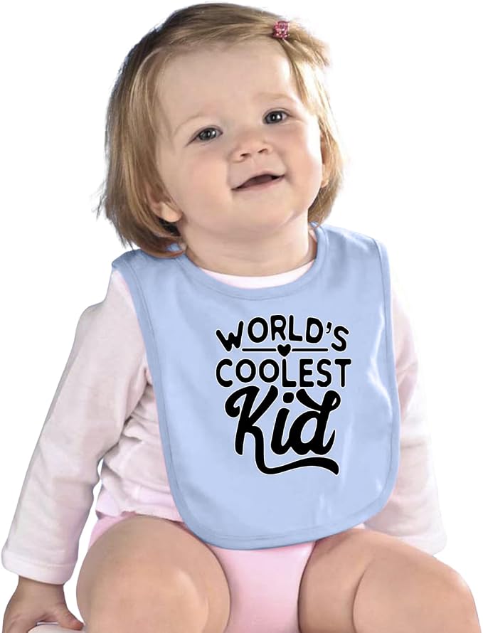 World's Coolest Kid Funny Cute Humor Infant Premium Jersey Baby Bib - Image 3