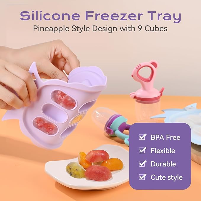 Baby Fruit Feeder Baby Breastmilk Popsicle Molds, Food Freezer Tray Storage - Image 3