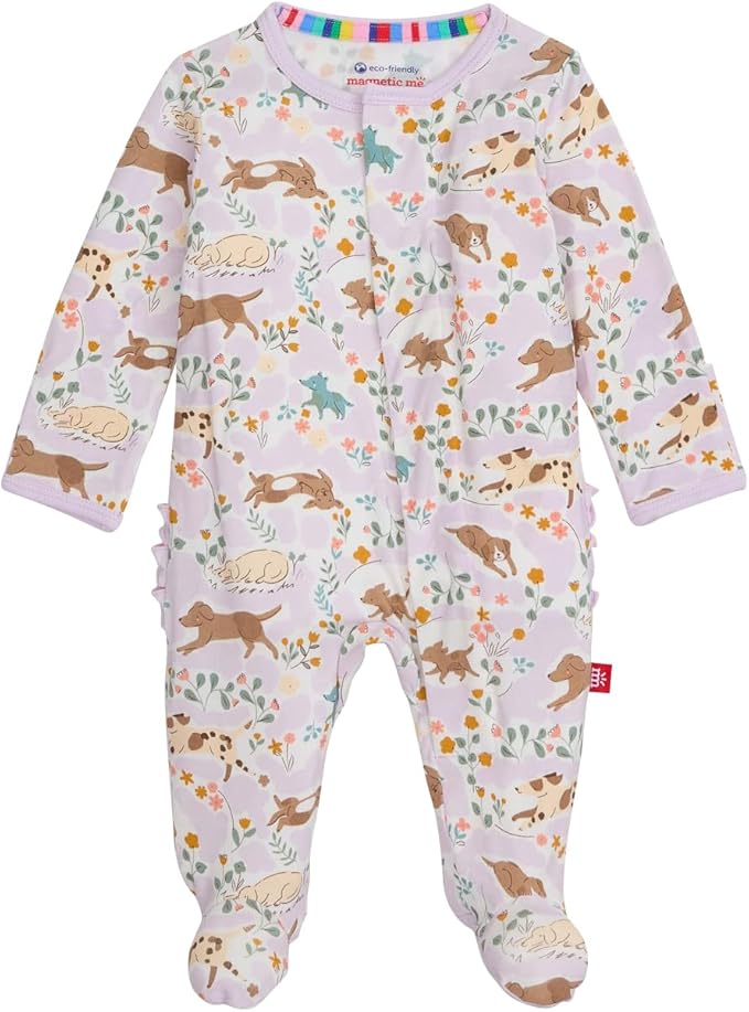 Magnetic Me Girls Modal Magnetic Baby Footie Pajamas | Silky Soft Modal Fabric by magneticme